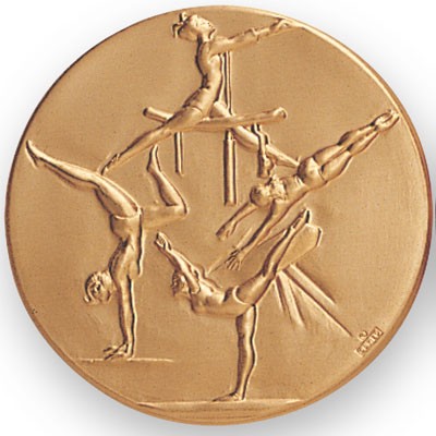 2" Gymnastics Female Stamped Medallion Insert Disc