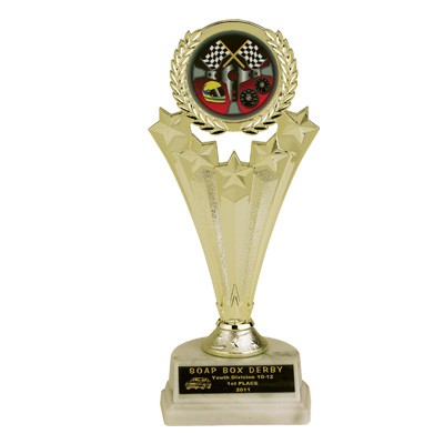 8¾" Shooting Stars Trophy w/2" Mylar Insert