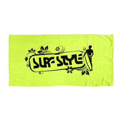 Neon Yellow Terry Velour Beach Towel (34"x70")