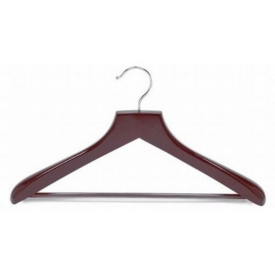 Contoured Deluxe Wood Walnut Suit Hanger