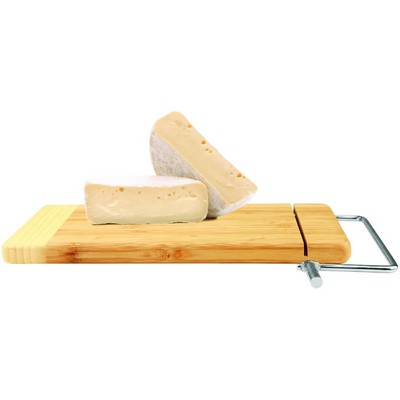 Bamboo Rectangle Cutting Board with Metal Cheese Cutter, 12" x 6"