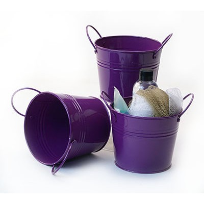 5" Purple Painted Pail w/Side Handles