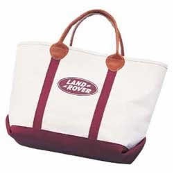 18"x12"x6" 22 Oz. Natural Canvas Leather Handle Boat Tote Bag