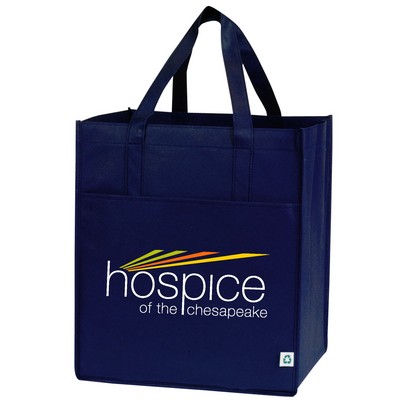 90 GSM Non-Woven Reusable Tote Bag w/ Handles,Drop-in Board