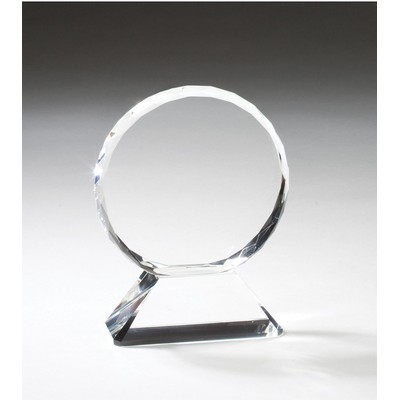 Classic Elegance Optic Crystal Circle Award - 6 3/4'' H