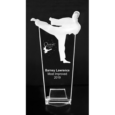 VALUE LINE! Acrylic Engraved Award - 8" Martial Arts Athlete - Key Stand