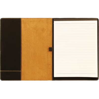 Black/Gold Leatherette Mini Portfolio w/Notepad (7 x 9")