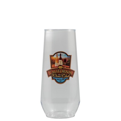 10 oz Clear Plastic Stemless Flute - Digital