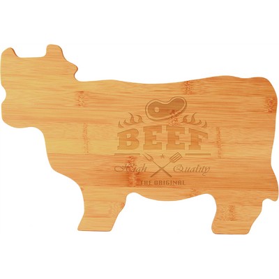 Bamboo Cow Shape Cutting Board, 14 3/4" x 9 3/4"