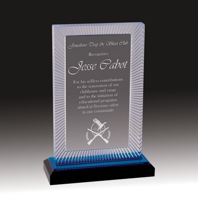 8¾" Blue Carved Rectangle Impress Acrylic Award