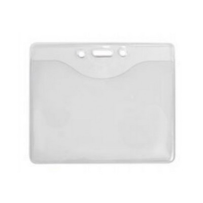 4.32" W x 4.00" H - Horizontal Clear Vinyl Badge Holder (Blank)