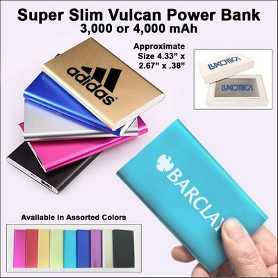 Super Slim Vulcan Power Bank 4000 mAh - Light Blue