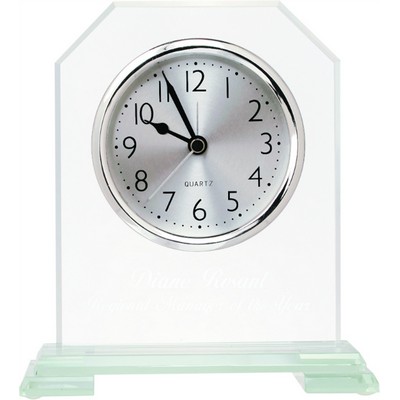 6 1/2" Clipped Corners Glass Clock