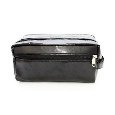 Ashlin® Designer Solomon Vegan Leather Double Section Toiletry Bag