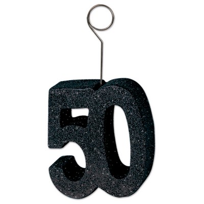 Glittered "50" Photo/ Balloon Holder