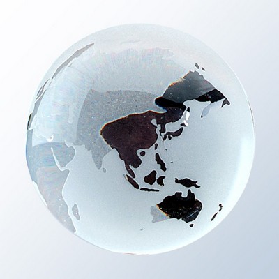 Frosted Ocean Globe-Flat Bottom