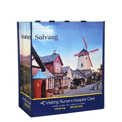 Custom Full-Color Laminated Woven Promotional Tote Bag 13"x15"x8"