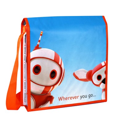 Full-Color 180g Double-Layered Tradeshow Messenger Bag Adjustable Shoulder Strap 13.5"x12.5"x3"