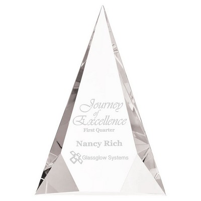 Facet Triangle Crystal Award, 8"H