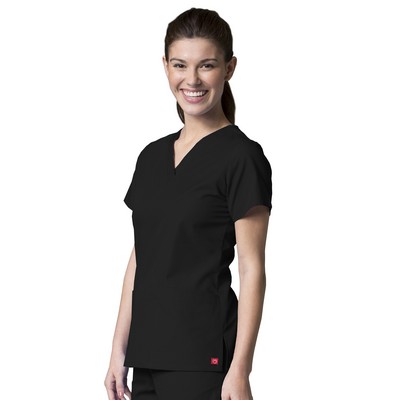 Maevn Red Panda V-Neck Two Pocket Scrub Shirt