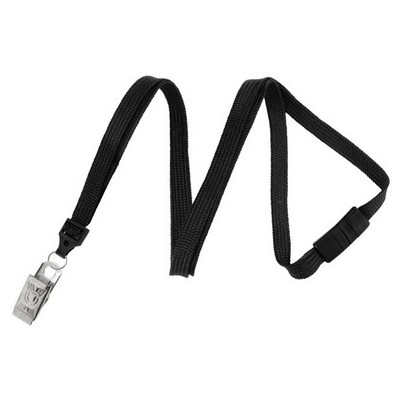 3/8" Breakaway Blank Lanyard with Bulldog Clip