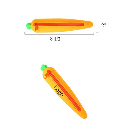 Carrot Shape Silicone Pencil Pouch