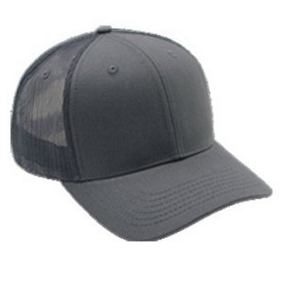 East West Embroidery 8640 Deluxe 6 Panel Constructed Cotton Twill Mesh Back Pro Style Trucker Cap