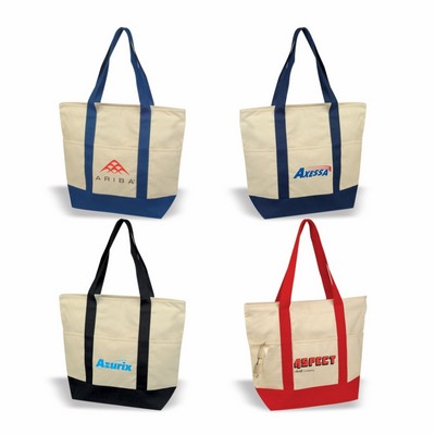 Deluxe Zippered Cotton Canvas Tote