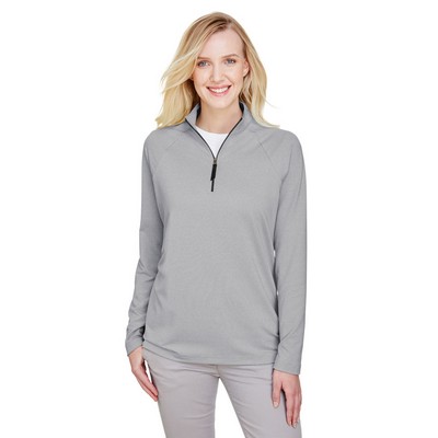 Devon and Jones CrownLux Performance? Ladies' Clubhouse Micro-Stripe Quarter-Zip