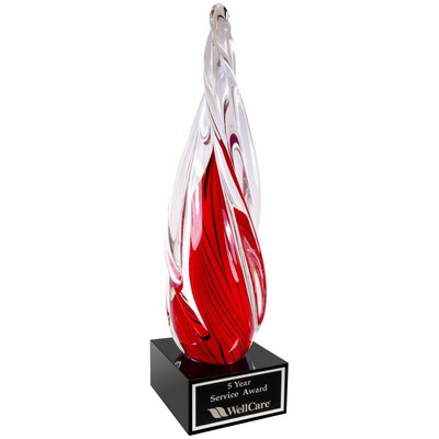 12" Red Twisted Spire Award with Black Base 12" Red Twisted Spire with Black Base