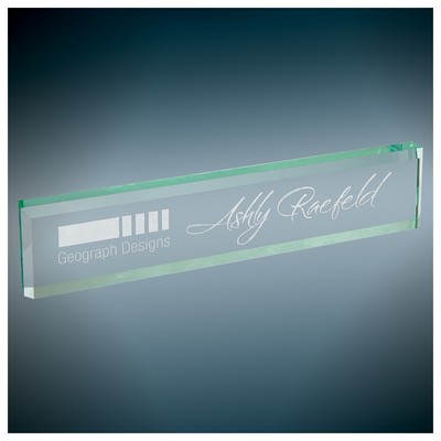 Jade Glass Desk Wedge (10" x 2")