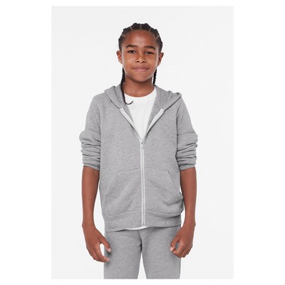 BELLA+CANVAS Youth Sponge Fleece Full-Zip Hooded Sweatshirt