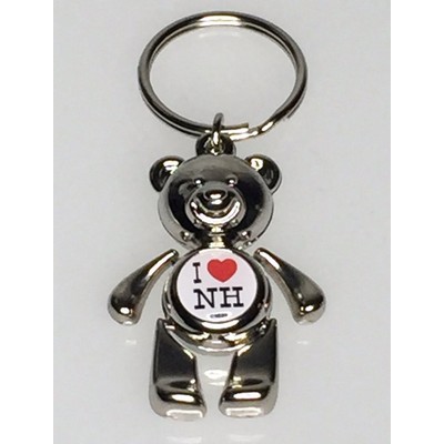 Teddy Bear Key Tag w/Dome