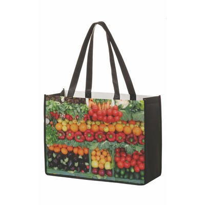 P.E.T. Non-Woven Dye Sublimated Tote Bag (16"x12"x6")