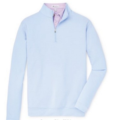 Peter Millar® "Perth Sugar Stripe" Quarter Zip Collegiate Pullover Shirt