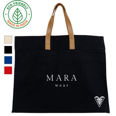 Premium Box Tote Bag Eco Friendly Canvas Black