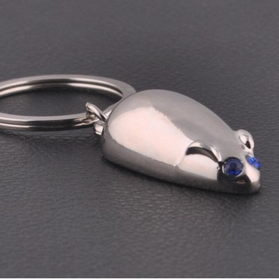 3D Mouse Shaped Key Chain w/Rhinestone