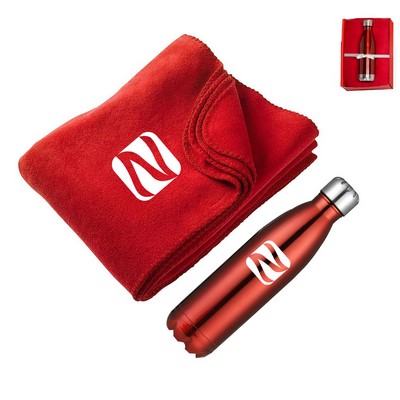 17 Oz. Vacuum Insulated Bottle & Blanket Winter Gift Set