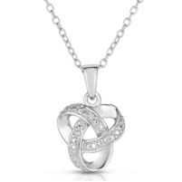 Jilco Inc. Sterling Silver Diamond Love Knot Necklace