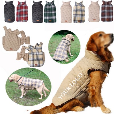 Reversible British Style Plaid Dog Vest