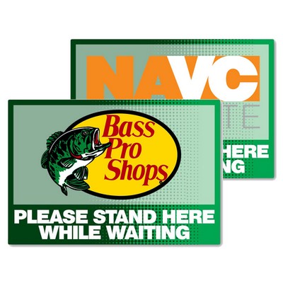 PLEASE STAND HERE Adhesive Floor Decal w/ Custom Imprint