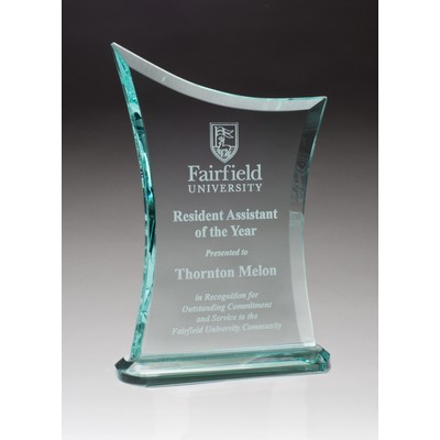 Contemporary Jade Glass award with Oval-Shaped Base