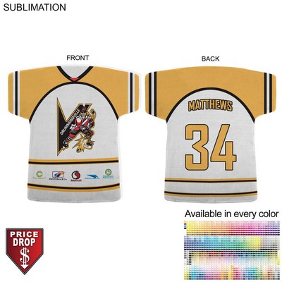 Hockey Jersey Shape Microfiber Dri-Lite Terry Keepsake Towel, 18x17, Sublimated Front and Back