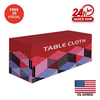 4' Premium Fitted 4-Sided Table Cover w/Closed Back