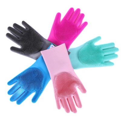 Silicone Cleaning Brush Scrubber Gloves