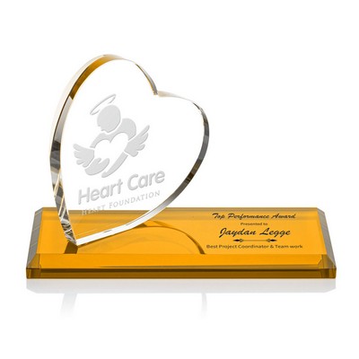 Northam Heart Award - Starfire/Amber 3"x7"