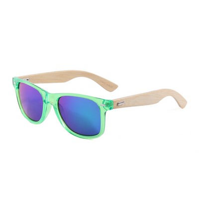 Sunglasses - Green Mirror Lenses - Clear Green Frames