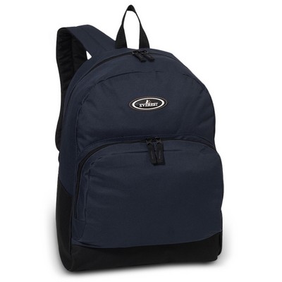 Everest Classic Backpack w/Front Organizer, Navy Blue