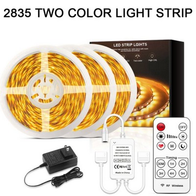 Tunable White LED Strip Lights with RF Remote, White LED Strip Lights 32.8ft Dimmable 840 LED