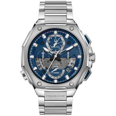 Bulova Men's Precisionist Watch, Stainless Steel with Blue Dial